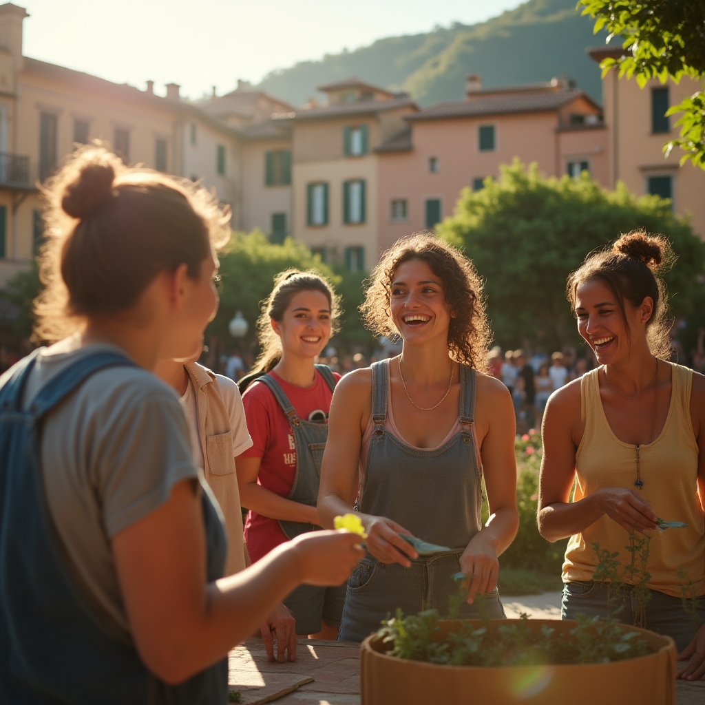 Volontari che collaborano in un progetto comunitario a Catanzaro